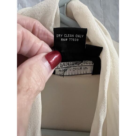 J Peterman Silk Cream Waterfall Open Cover Up/cardigan Sz L - Picture 4 of 5